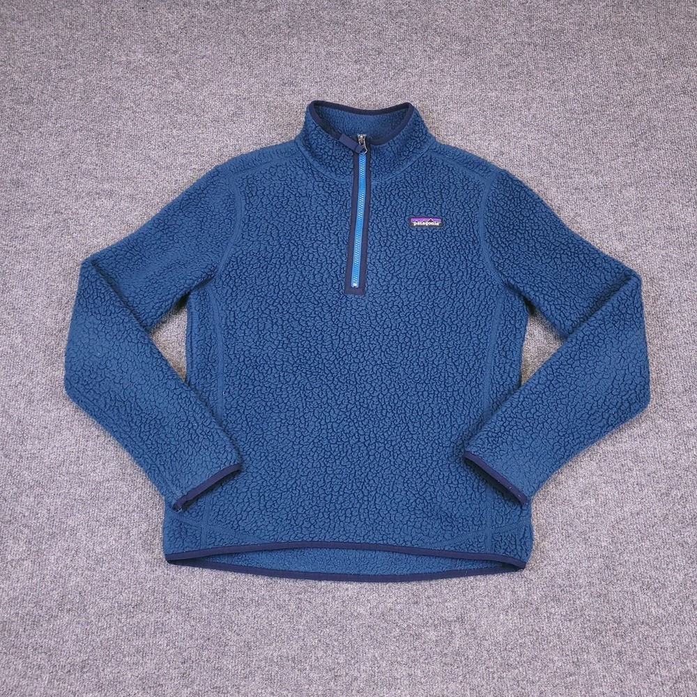 Patagonia Retro Pile 1/4 Zip Fleece Pullover Sz Small Stone Blue Style 22815